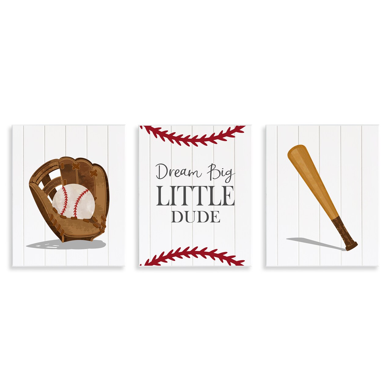 Stupell Industries Get Your Baseball Game On Wall Plaque, design by Christine Simpson Art